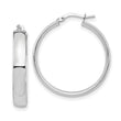 14k White Gold High Polished 5mm Hoop Earrings