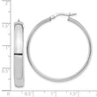 14k White Gold High Polished 5mm Hoop Earrings