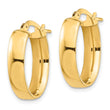 14k High Polished 5mm Oval Hoop Earrings
