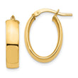 14k High Polished 5mm Oval Hoop Earrings