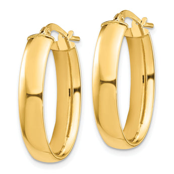 14k High Polished 5mm Oval Hoop Earrings