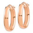 14k Rose Gold High Polished 5mm Oval Hoop Earrings - Birthstone Company