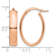 14k Rose Gold High Polished 5mm Oval Hoop Earrings - Birthstone Company