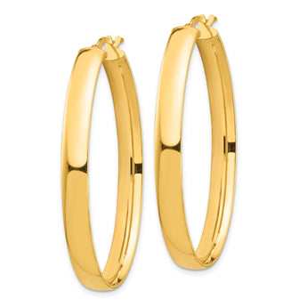 14k High Polished 5mm Oval Hoop Earrings