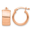 14k Rose Gold High Polished 7mm Hoop Earrings - Birthstone Company