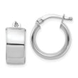 14k White Gold High Polished 7mm Hoop Earrings