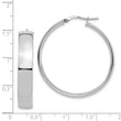 14k White Gold High Polished 7mm Hoop Earrings