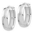 14k White Gold High Polished 7mm Oval Hoop Earrings