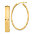 14k High Polished 7mm Oval Hoop Earrings