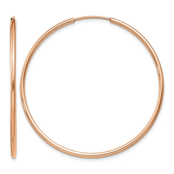 14k Rose Gold 1.5mm Polished Endless Hoop Earrings - Birthstone Company