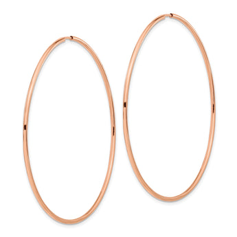 14k Rose Gold 1.5mm Polished Endless Hoop Earrings - Birthstone Company