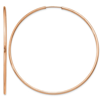 14k Rose Gold 1.5mm Polished Endless Hoop Earrings - Birthstone Company