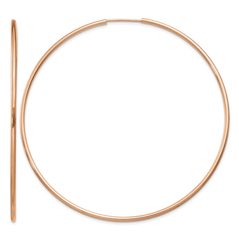 14k Rose Gold 1.5mm Polished Endless Hoop Earrings - Birthstone Company