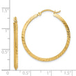 14K Polished Diamond-Cut Hoop Earrings