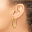 14K Polished Diamond-Cut Hoop Earrings