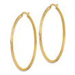 14K Polished Diamond-Cut Hoop Earrings