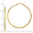 14K Polished Diamond-Cut Hoop Earrings