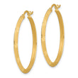 14K Polished Diamond-Cut Hoop Earrings