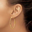 14K Polished Diamond-Cut Hoop Earrings