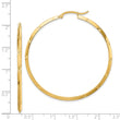 14K Polished Diamond-Cut Hoop Earrings