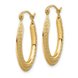 14k Textured Stamped Hoop Earrings
