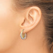 14k Tri-color Textured Triple Hoop Earrings