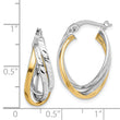 14K Two Tone Hoop Earrings