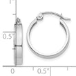 14k White Gold Polished 3mm Hoop Earrings