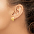 14K Textured Omega Back Earrings