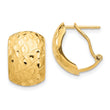 14K Textured Omega Back Earrings