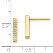 14K Textured Bar Post Earrings