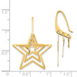 14K Triple Star Dangle Earrings