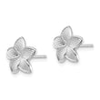 14K White Polished & Textured Plumeria Post Earrings - Birthstone Company