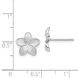 14K White Polished & Textured Plumeria Post Earrings