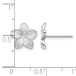 14K White Polished & Textured Plumeria Post Earrings - Birthstone Company