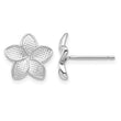 14K White Polished & Textured Plumeria Post Earrings - Birthstone Company