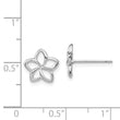 14K White Polished Plumeria Cutout Post Earrings