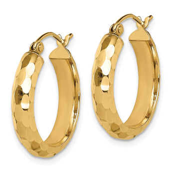 14k Diamond-cut Hoop Earrings