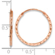 14k Rose Gold Diamond-cut Square Tube Endless Hoop Earrings - Birthstone Company