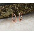 14k Rose Gold Diamond-cut Square Tube Endless Hoop Earrings - Birthstone Company