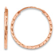 14k Rose Gold Diamond-cut Square Tube Endless Hoop Earrings - Birthstone Company