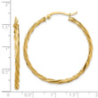 14K Polished Twisted 2.5mm Hoop Earrings