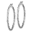 14K Polished White Gold Twisted 2.5mm Hoop Earrings