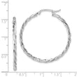 14K Polished White Gold Twisted 2.5mm Hoop Earrings