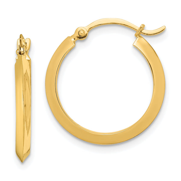 14K Polished Hoop Earrings