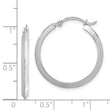 14K Polished White Gold Hoop Earrings