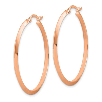 14K Rose Gold Polished Hoop Earrings - Birthstone Company