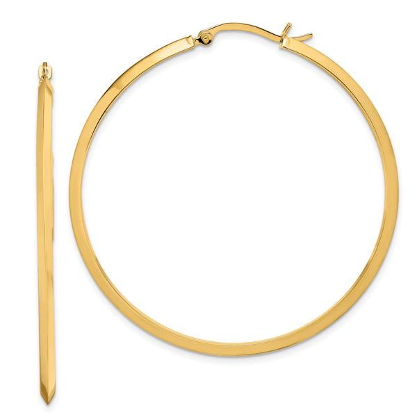 14K Polished Hoop Earrings