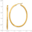 14K Large 3mm Knife Edge Oval Hoop Earrings