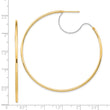 14K Two-Tone Large 2x55mm D/C Wire Polished Hoop Earrings